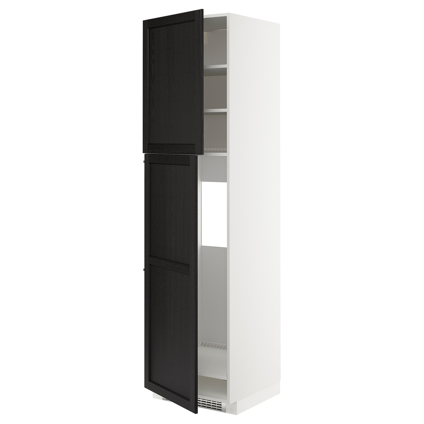 Высокий холодильный шкаф - IKEA METOD/МЕТОД ИКЕА, 60х60х220 см, черный/белый