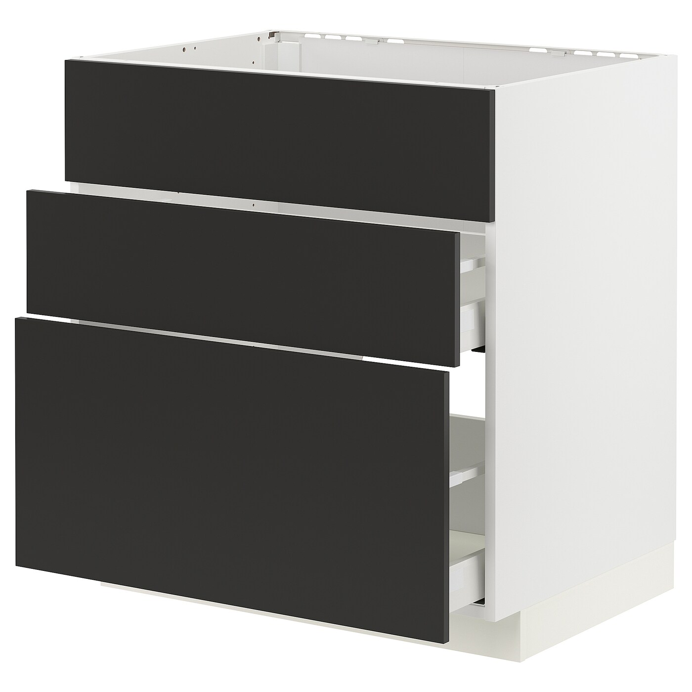 Напольный шкаф - METOD / MAXIMERA IKEA/ МЕТОД/ МАКСИМЕРА ИКЕА,  80х80 см, белый/черный