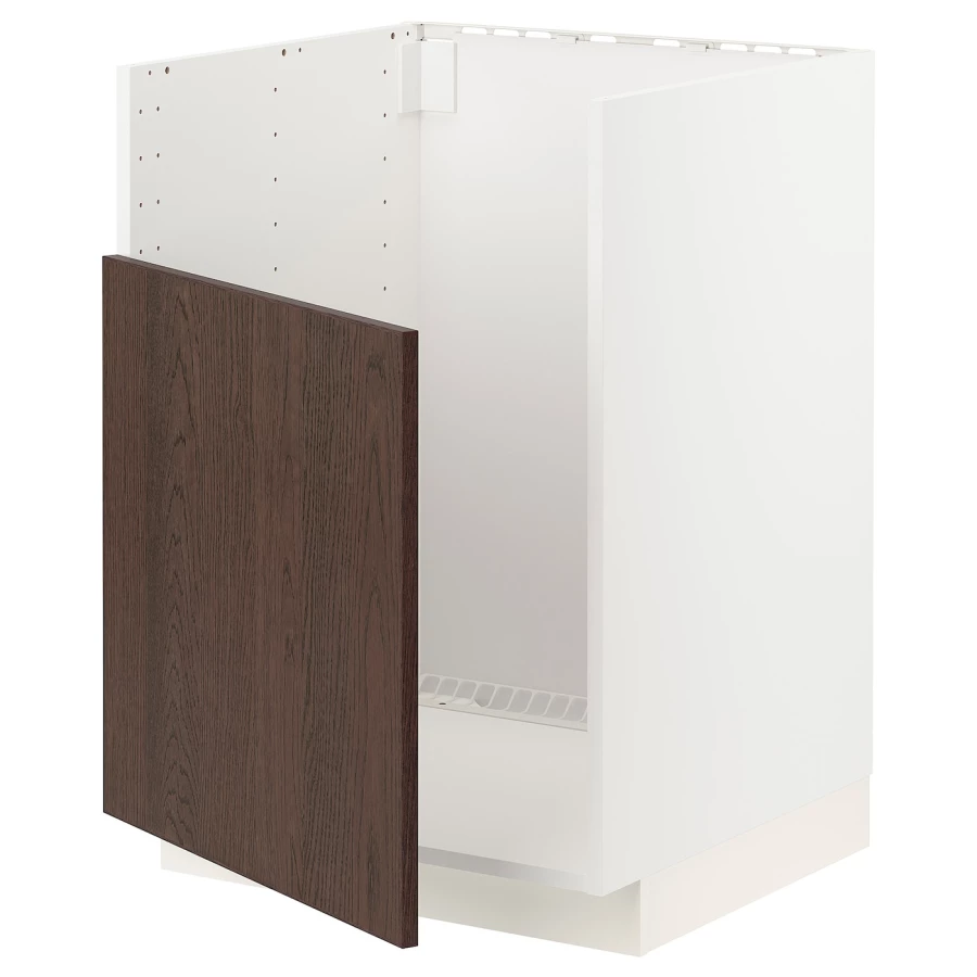 Напольный шкаф - METOD IKEA/ МЕТОД ИКЕА,  60х88 см, белый/коричневый (изображение №1)