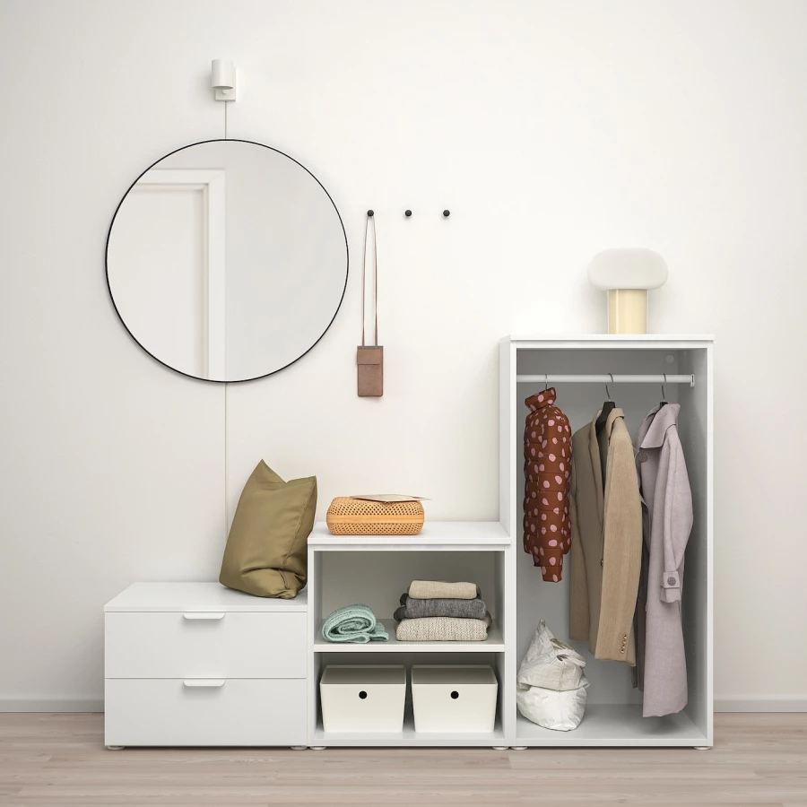 Платяной шкаф - IKEA PLATSA/FONNES  / ПЛАТСА/ФОННЕС ИКЕА, 180x57x123 см, белый (изображение №3)