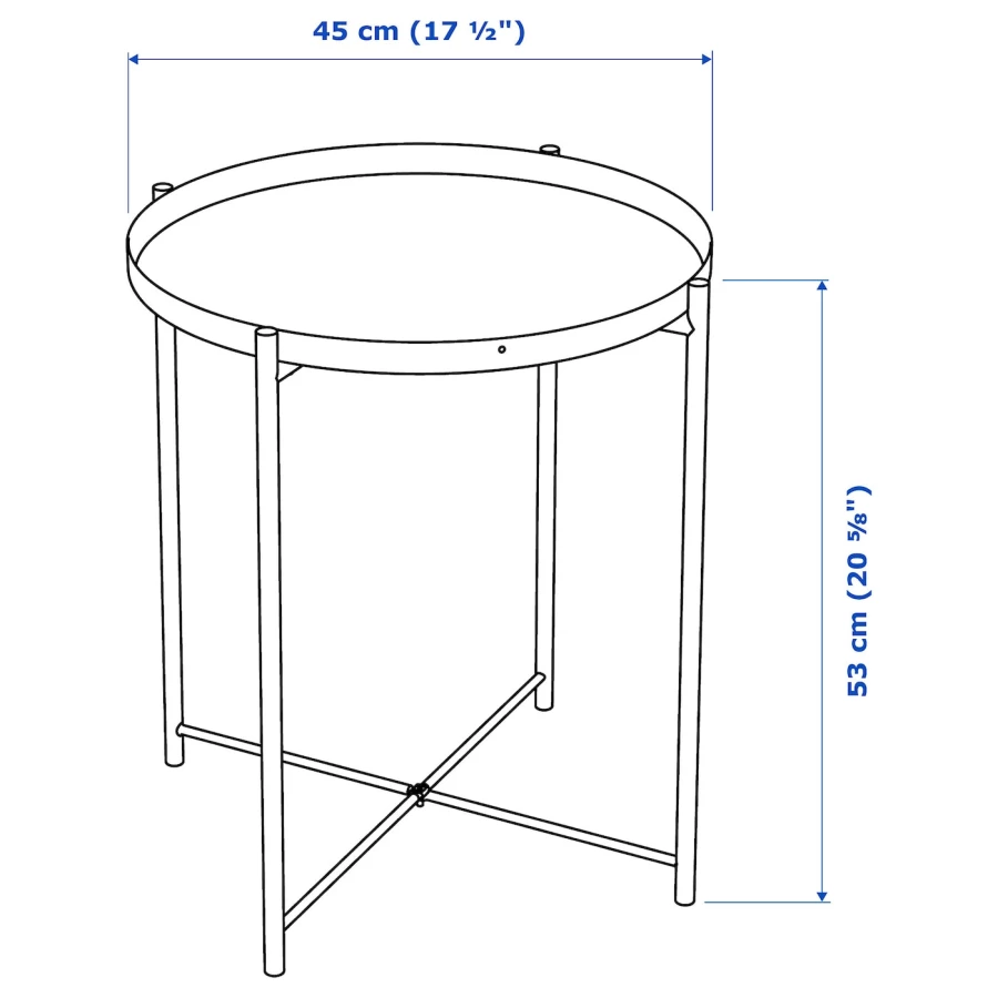 GLADOM гладом стол сервировочный, зеленый45x53 см