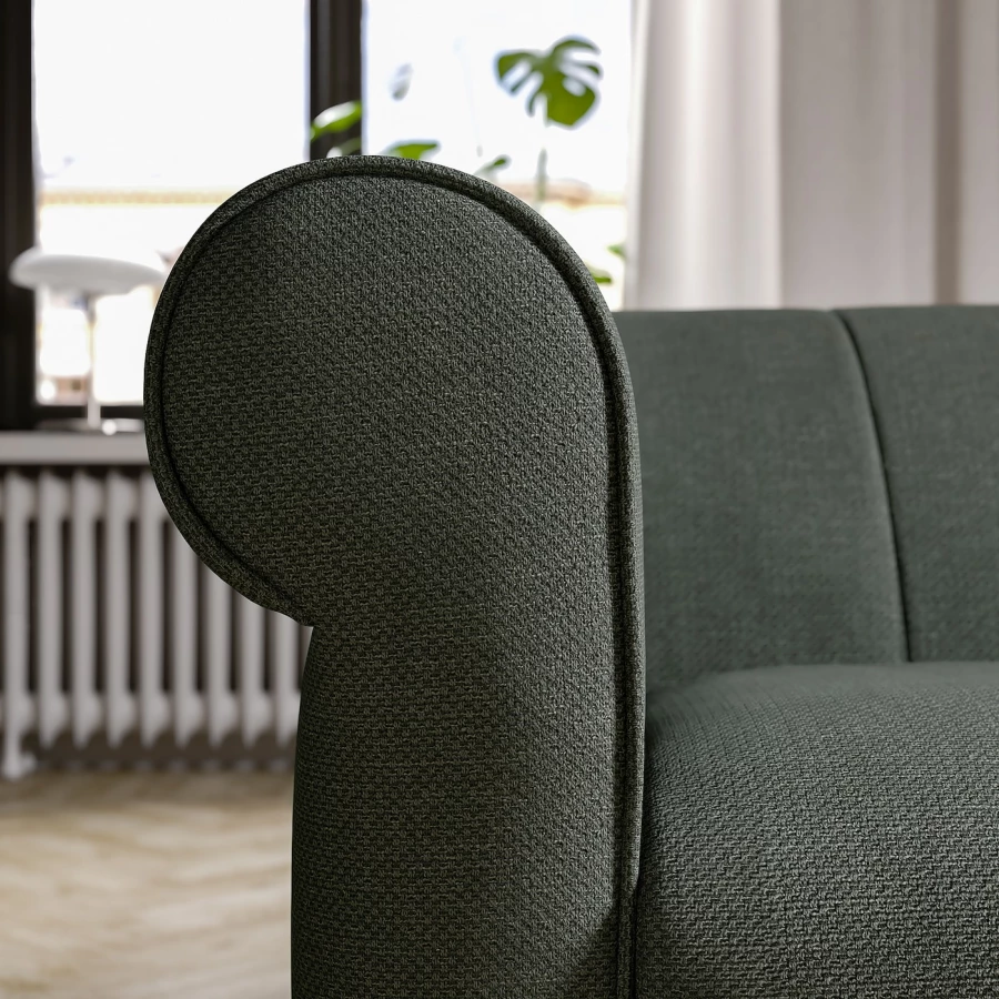 2-местный диван - IKEA VISKAFORS,  74x90x194см, зеленый, ВИСКАФОРС ИКЕА (изображение №4)
