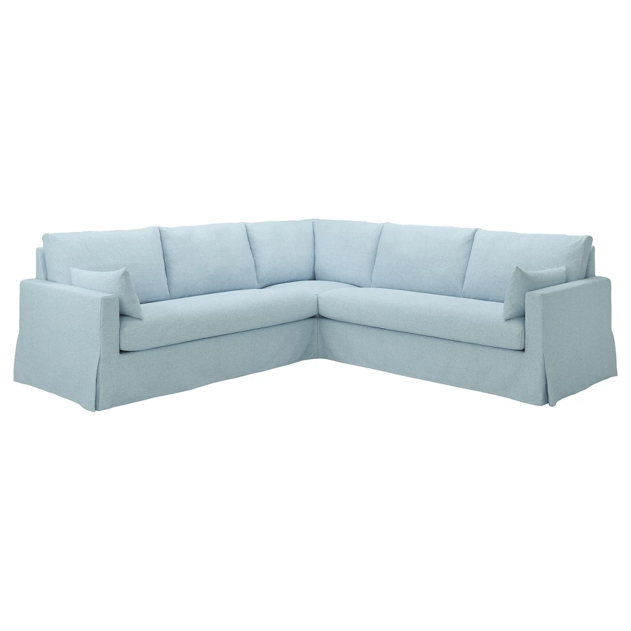 Чехол на угловой диван - HYLTARP IKEA/ ХУЛТАРП ИКЕА, голубой (изображение №1)