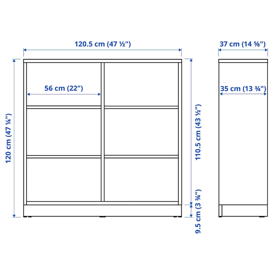 Книжный шкаф - TONSTAD IKEA/  ТОНСТАД  ИКЕА,  121х120 см, коричневый (изображение №3)