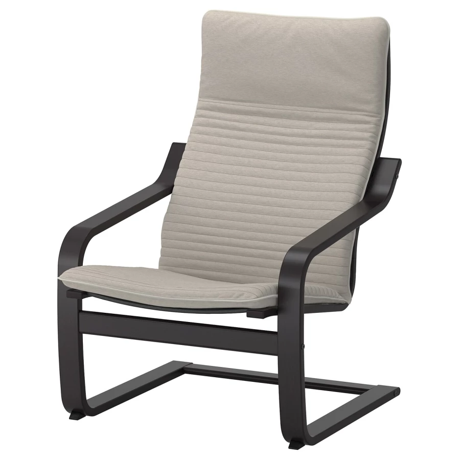 Кресло-качалка - POÄNG / POАNG IKEA/  ПОЭНГ ИКЕА,  72х62 см, светло-бежевый (изображение №2)