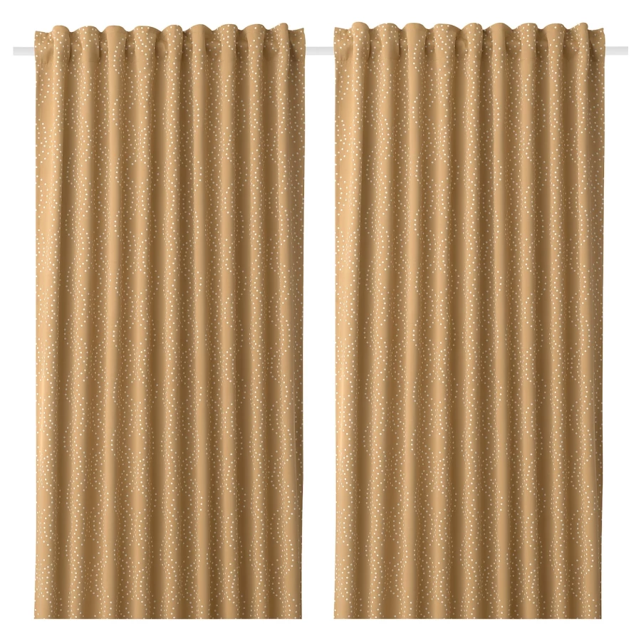 Затемняющая штора, 2 шт. - IKEA PRAKTRÖLLIKA/PRAKTROLLIKA, 300х145 см, бежевый, ПРАКТРОЛЛИКА ИКЕА (изображение №1)