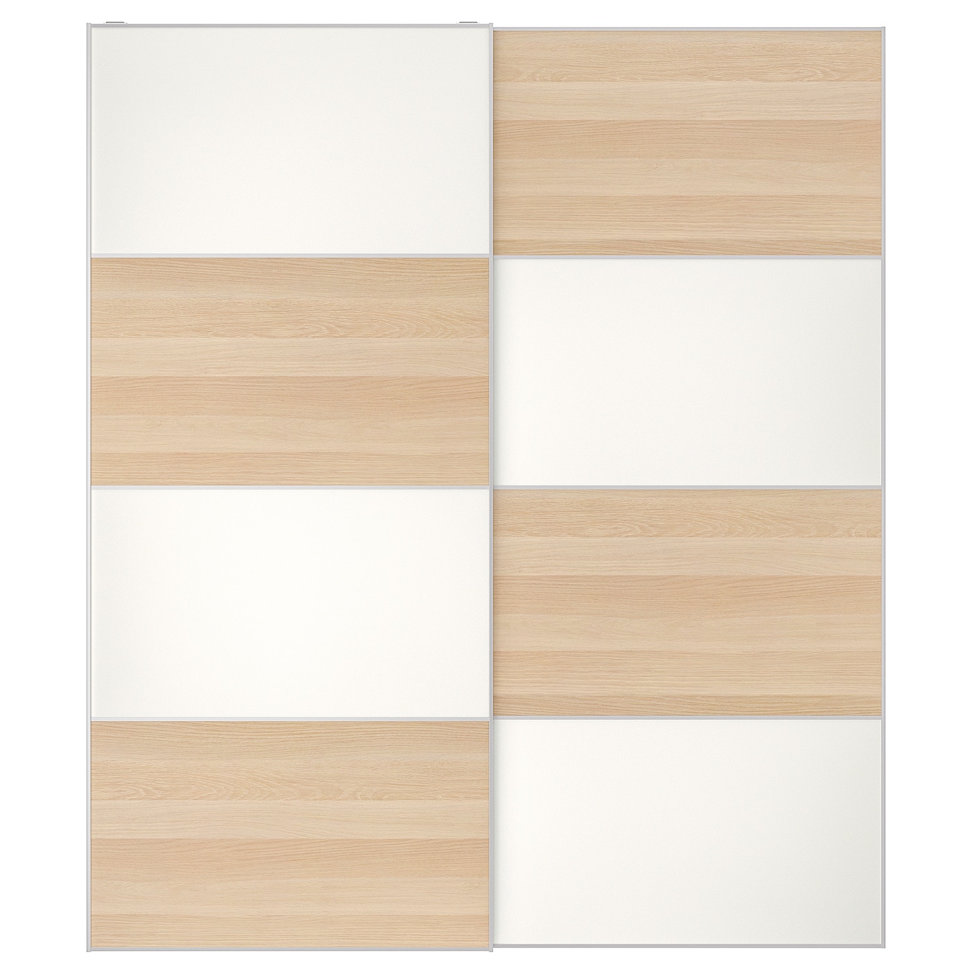 Пара раздвижных дверных рам - IKEA MEHAMN /МЕХАМН ИКЕА, 200х236 см, белый / бежевый
