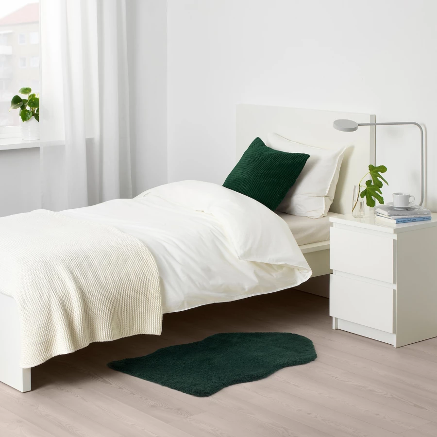 Ковер - IKEA TOFTLUND/ТОФТЛУНД ИКЕА, 85х55 см, темно-зеленый (изображение №3)