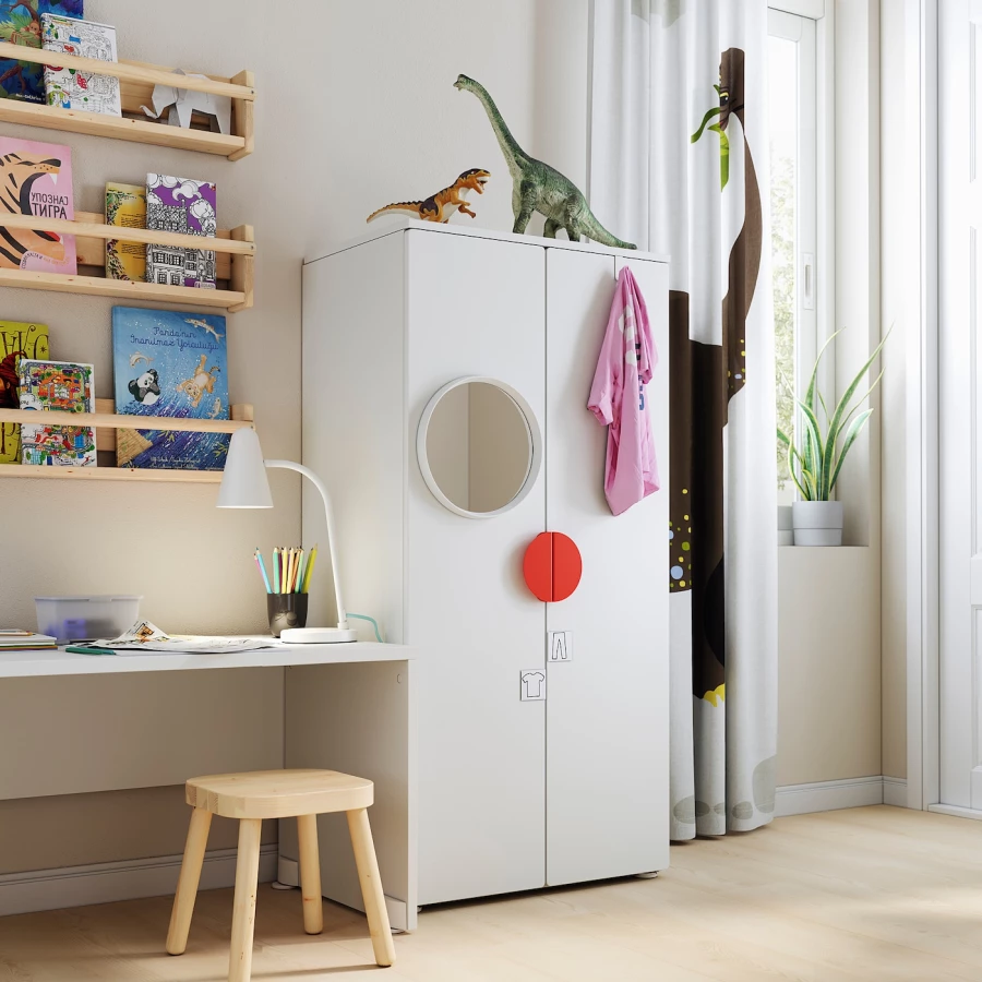 Шкаф детский - IKEA SMÅSTAD/SMASTAD, 60x42x123 см, белый, СМОСТАД ИКЕА (изображение №2)