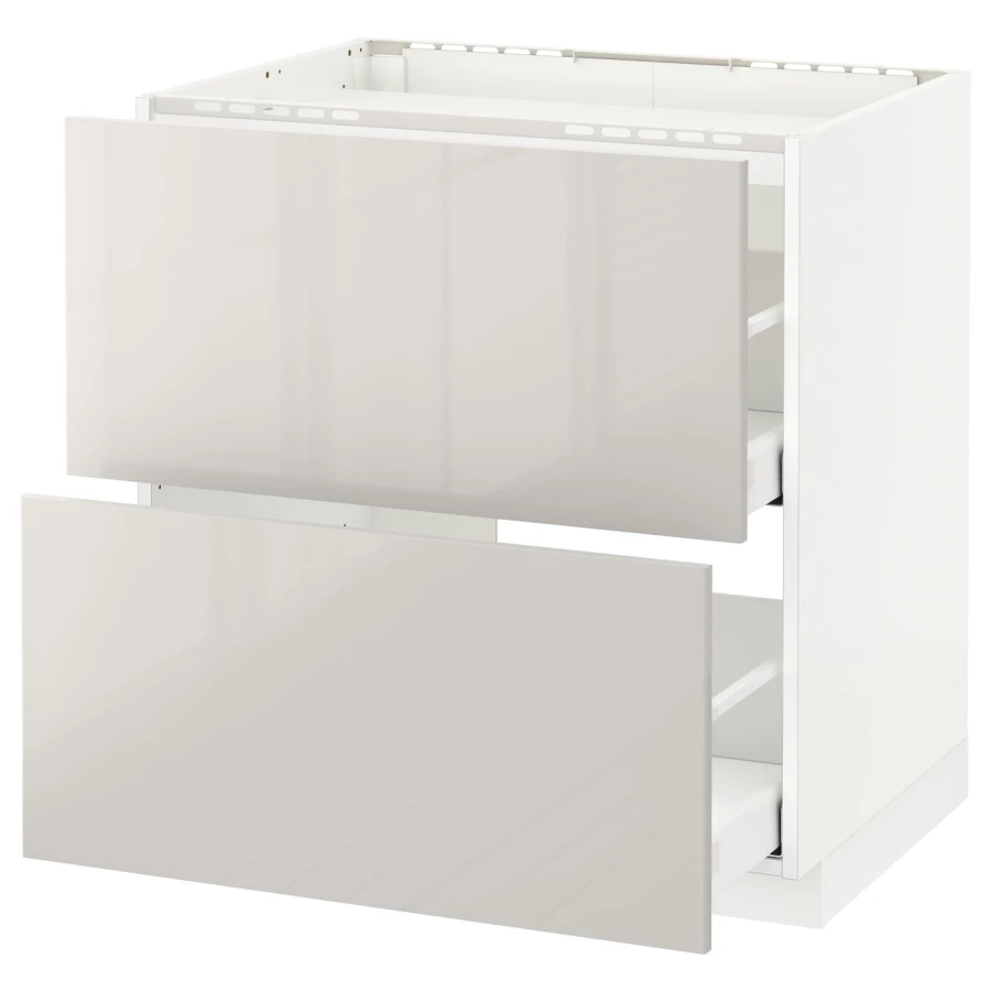 Напольный шкаф  - IKEA METOD MAXIMERA, 88x61,8x80см, белый/светло-серый, МЕТОД МАКСИМЕРА ИКЕА (изображение №1)