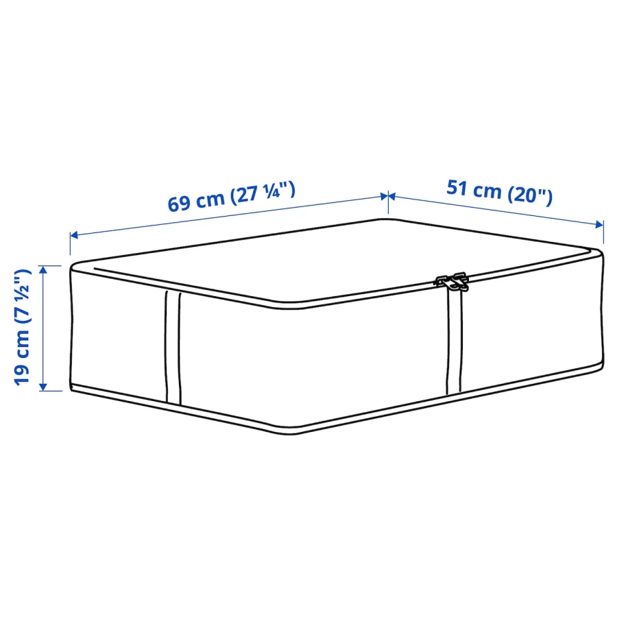 Ящик для хранения - HEMMAFIXARE  IKEA/ ХЕММАФИКСАРЕ ИКЕА, 69х51х19 см, белый (изображение №5)