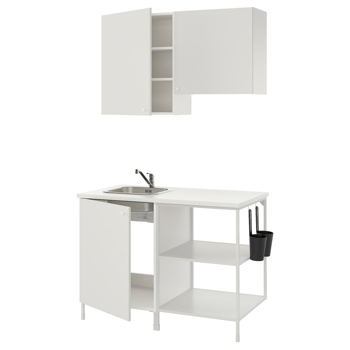 Кухонная комбинация для хранения - ENHET  IKEA/ ЭНХЕТ ИКЕА, 123х63,5х222 см, белый