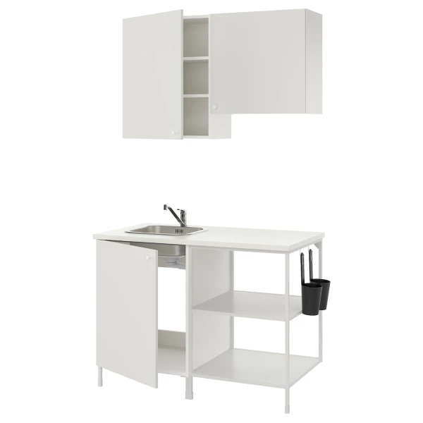 Кухонная комбинация для хранения - ENHET  IKEA/ ЭНХЕТ ИКЕА, 123х63,5х222 см, белый