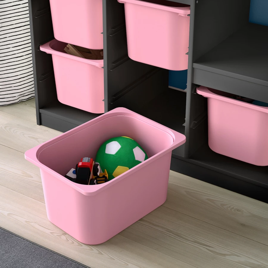 Стеллаж - TROFAST IKEA/ ТРУФАСТ ИКЕА,  99х94х44 см, черный/розовый (изображение №3)