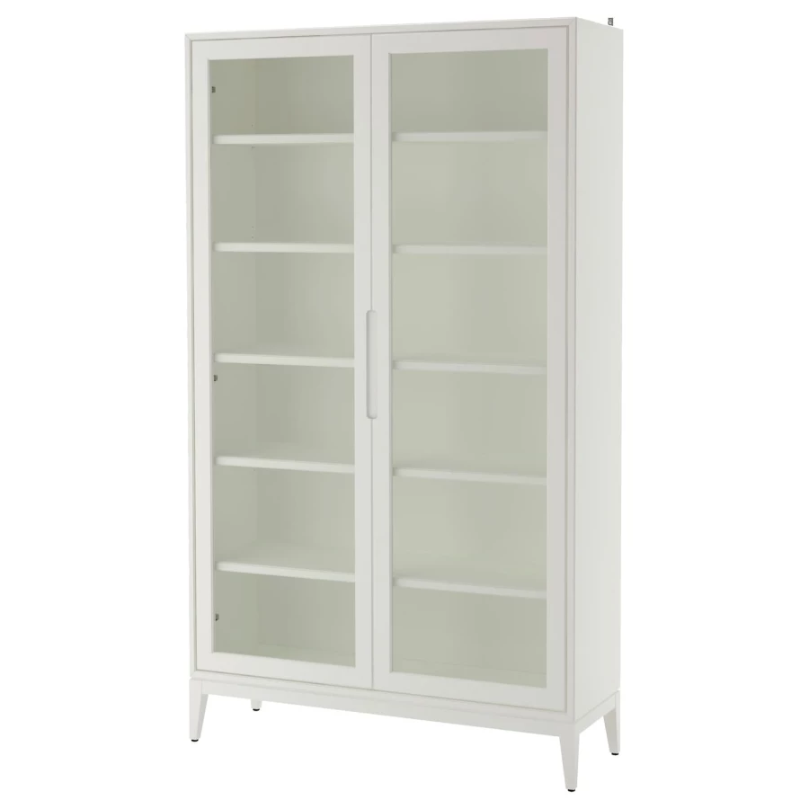 Шкаф со стеклянными дверцами  - REGISSÖR IKEA/ РЕЖИССЕР/РЕЖИСЁР ИКЕА, 118x203х38 см, белый/прозрачный (изображение №1)
