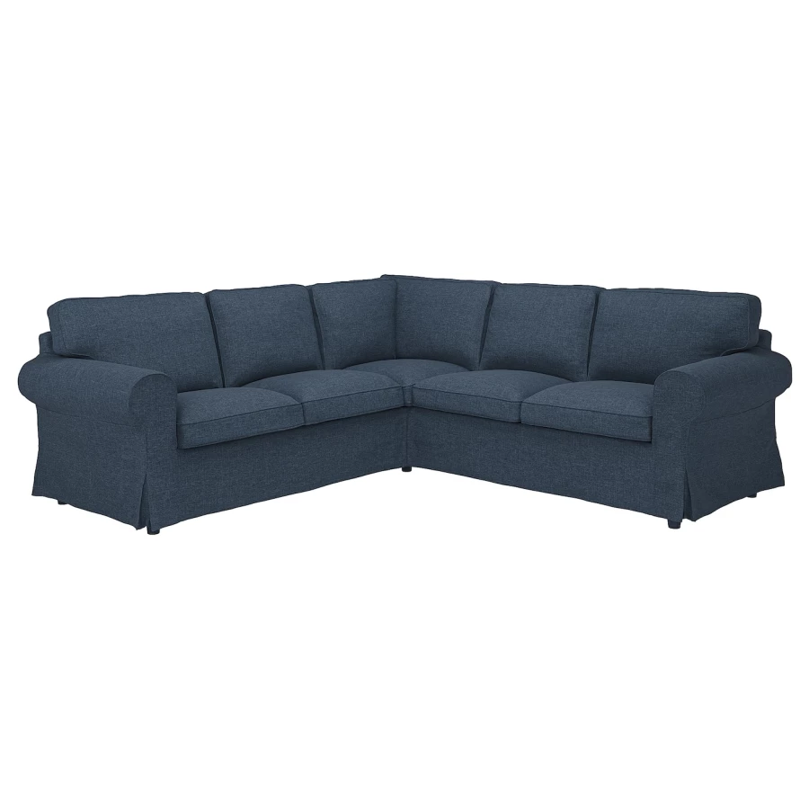 4-местный угловой диван - IKEA EKTORP, 88x243см, синий, ЭКТОРП ИКЕА (изображение №1)