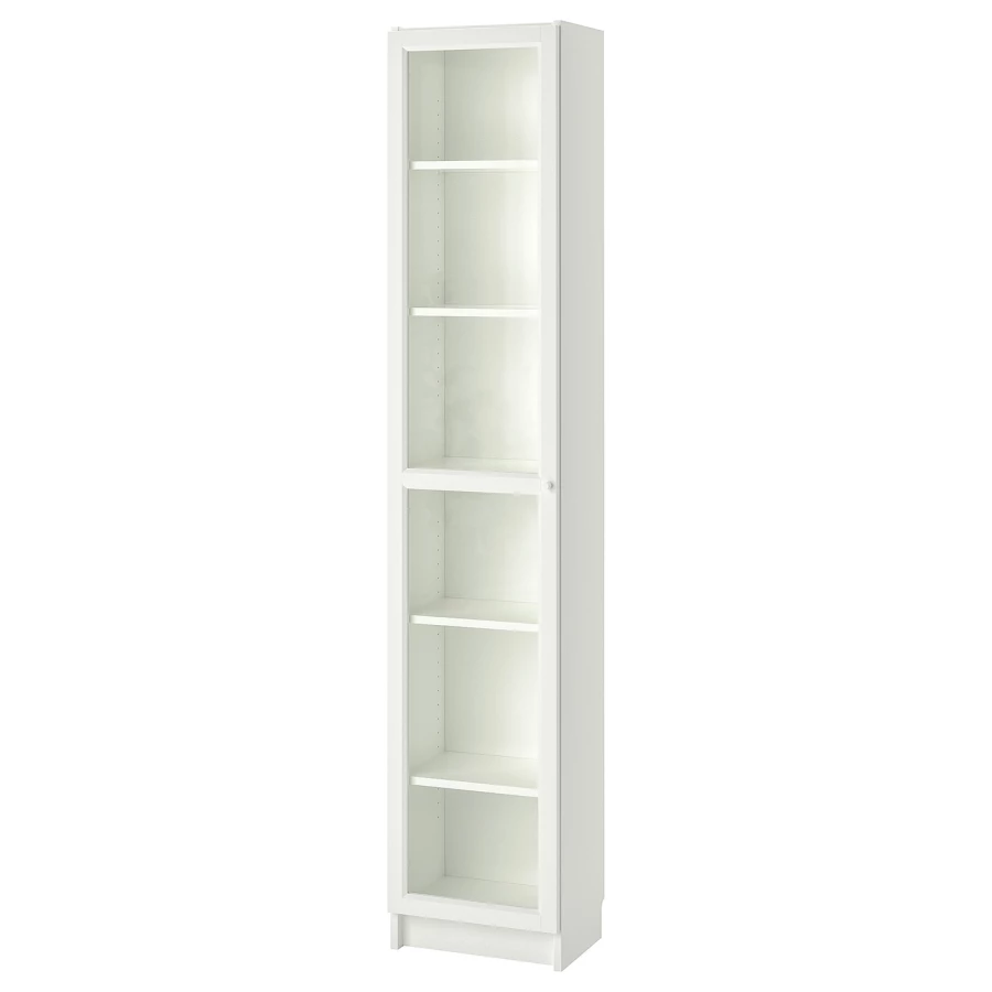 Книжный шкаф со стеклянной дверью - BILLY/OXBERG IKЕA/БИЛЛИ/ОКСБЕРГ ИКЕА, 30х40х202 см, белый (изображение №1)