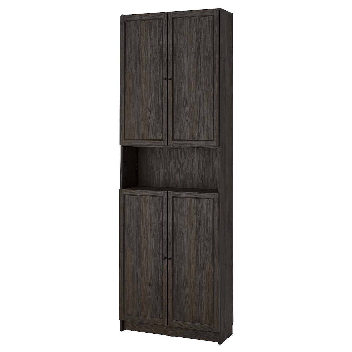 Книжный шкаф с дверцей - IKEA BILLY/OXBERG/БИЛЛИ/ОКСБЕРГ ИКЕА, 237х30х80 см, черный