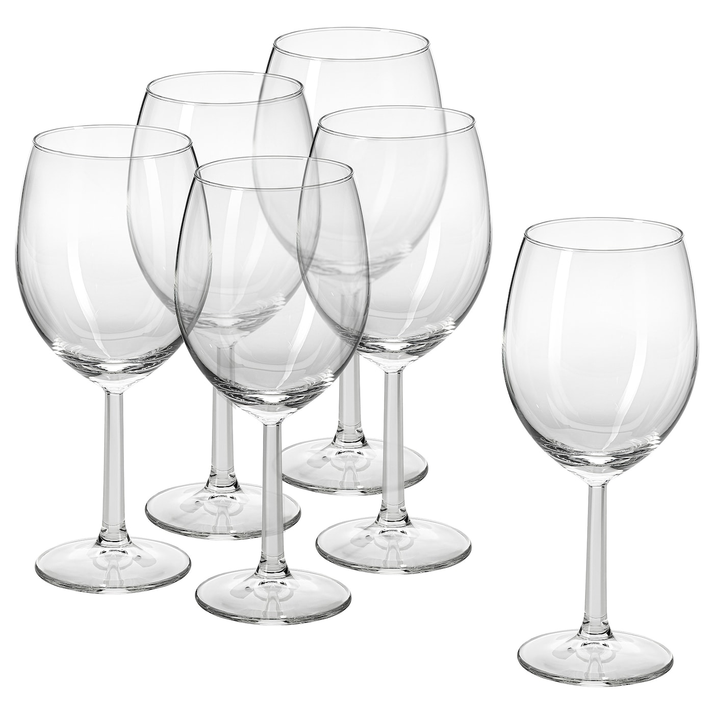 Набор бокалов для вина, 6 шт. - IKEA SVALKA, 440 мл, прозрачное стекло, СВАЛКА ИКЕА