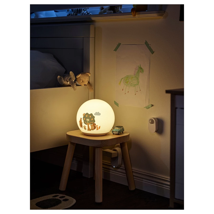 Светодиодная настольная лампа - IKEA BRUMMIG/БРУММИГ ИКЕА, 17х18 см, белый (изображение №6)