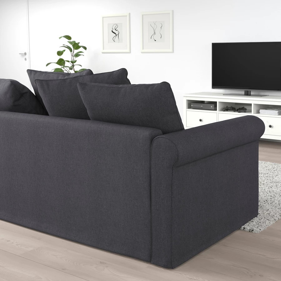 3-местный диван - IKEA GRÖNLID/GRONLID, 98x247см, черный, ГРЕНЛИД ИКЕА (изображение №5)