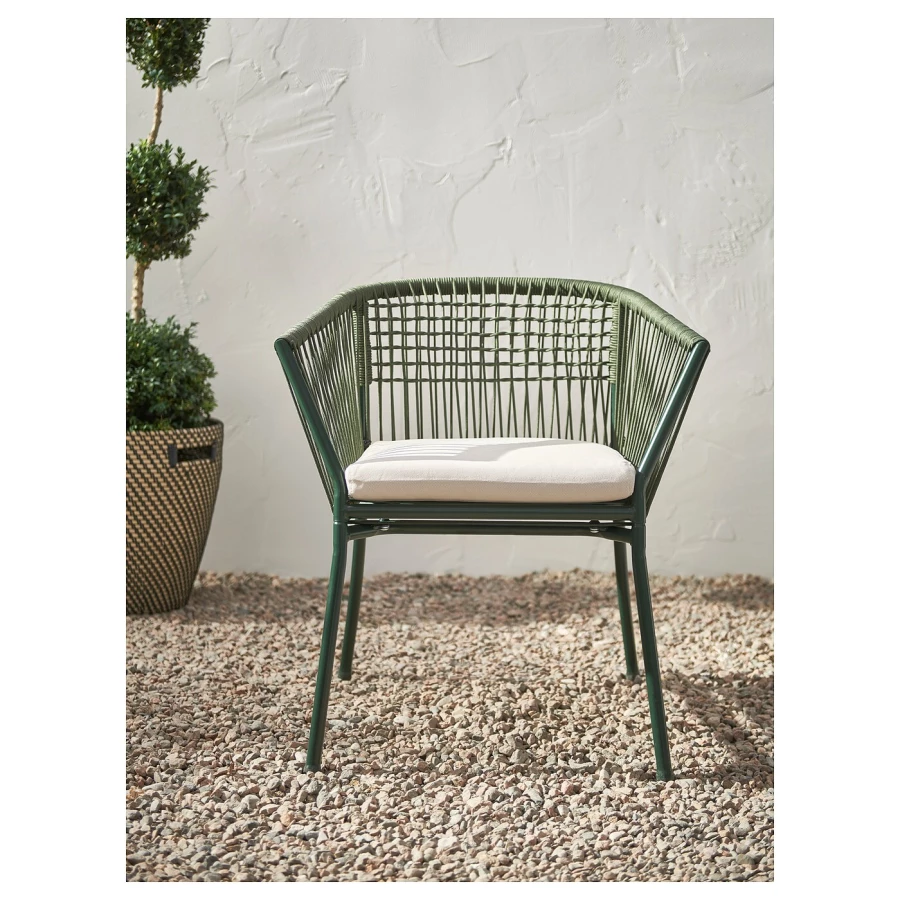 Садовое кресло - IKEA SEGERÖN/SEGERON, 73х67 см, зеленый, СЕГЕРОН ИКЕА (изображение №8)