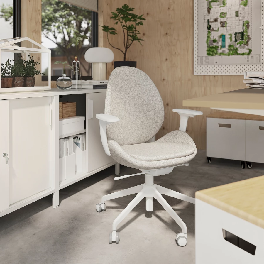 Офисный стул IKEA HATTEFJÄLL/HATTEFJALL, 68x68x114см, белый, ХАТТЕФЬЕЛЛЬ ИКЕА (изображение №4)