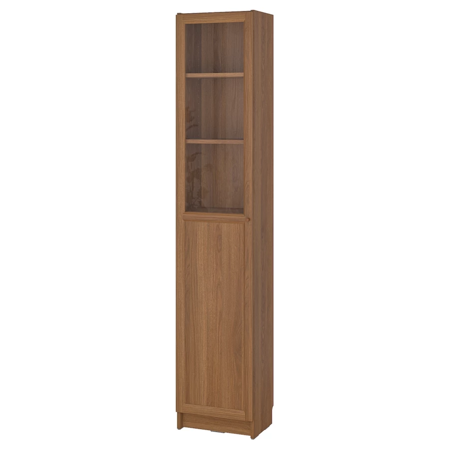 Книжный шкаф -  BILLY / OXBERG IKEA/ БИЛЛИ/ ОКСБЕРГ ИКЕА, 40х30х202 см, коричневый (изображение №1)