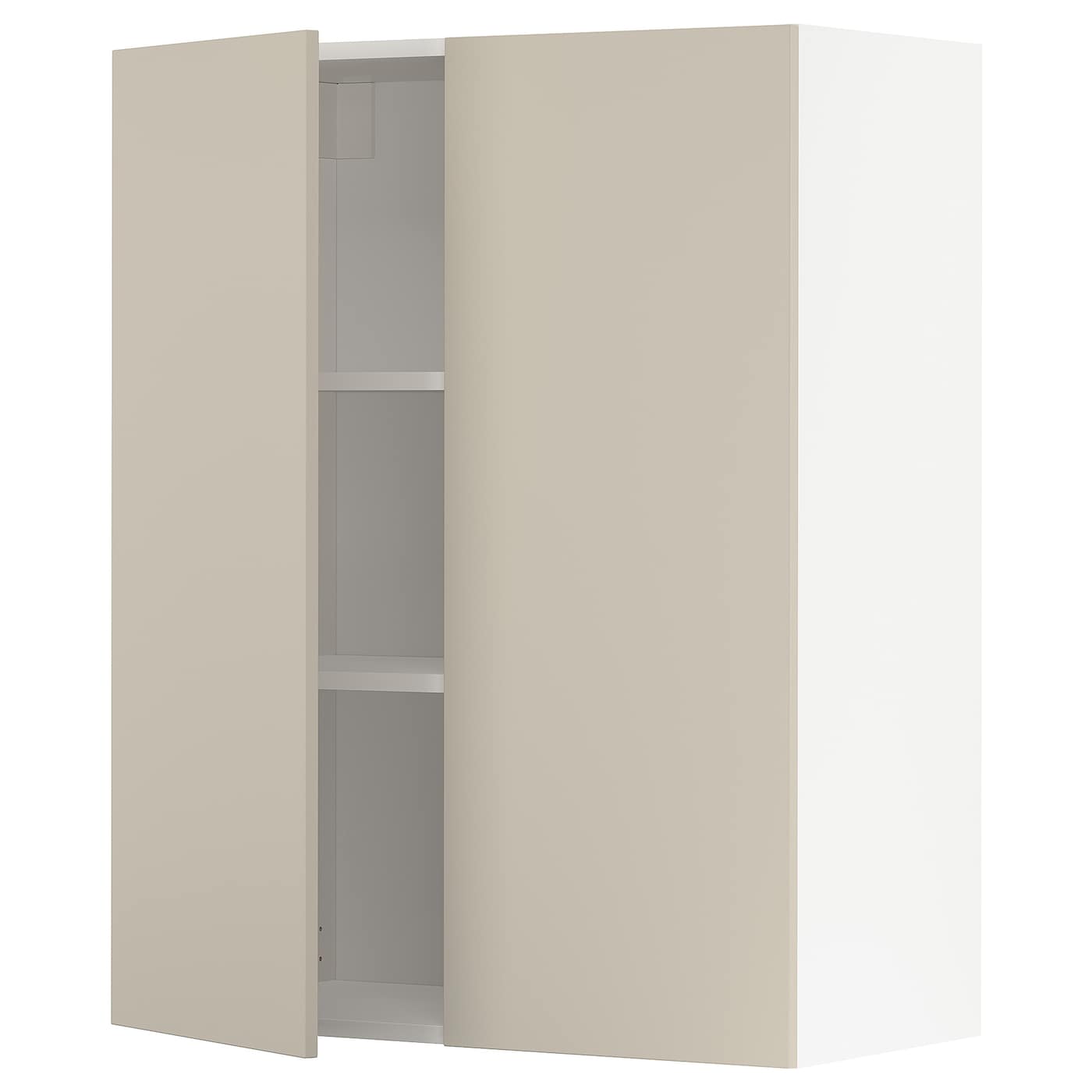 Навесной шкаф с полкой - METOD IKEA/ МЕТОД ИКЕА, 100х80 см,  белый/бежевый