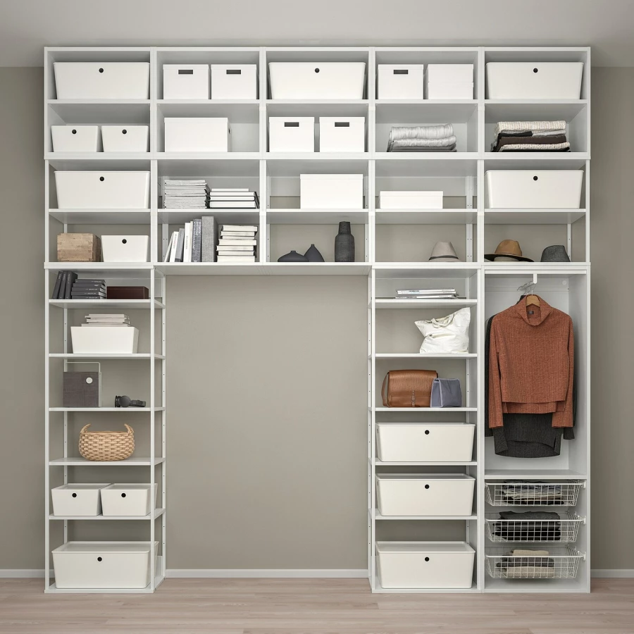 Шкаф 6-дверный с зеркалом - IKEA PLATSA/ПЛАТСА ИКЕА, 42х300х301 см, белый (изображение №3)
