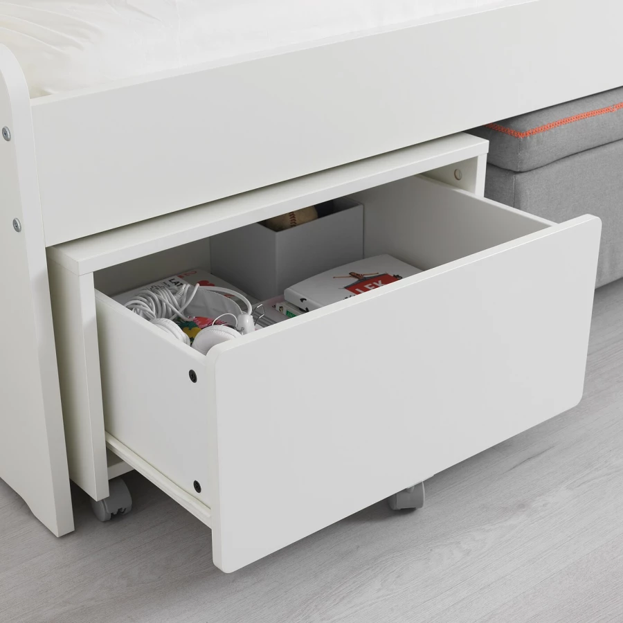Ящик для каркаса кровати - IKEA SLÄKT/SLAKT/СЛАКТ ИКЕА, 35х62х62 см, белый (изображение №4)