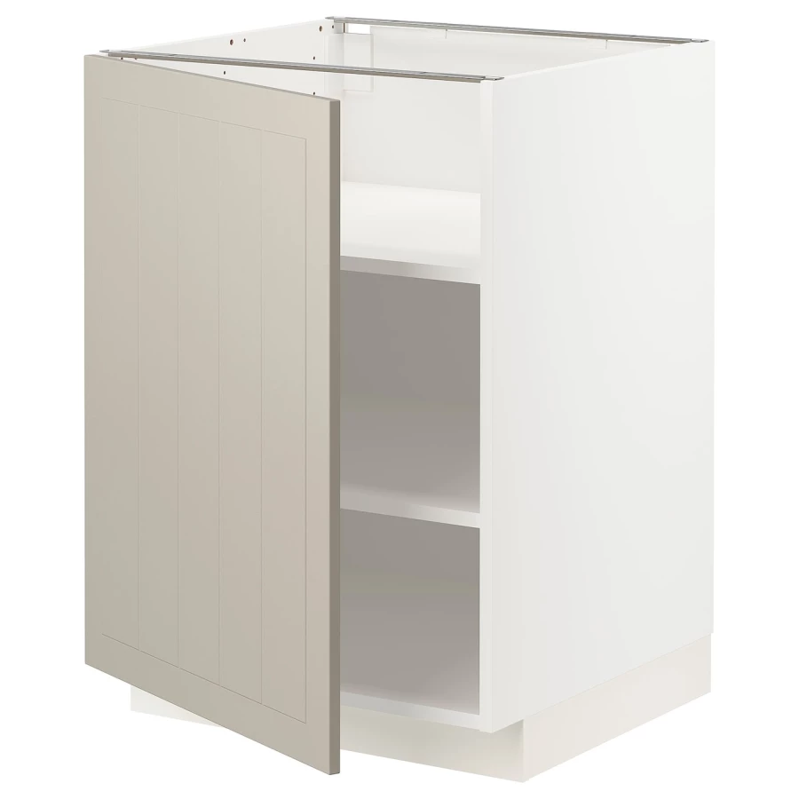 Напольный шкаф  - IKEA METOD, 88x62x60см, белый/бежевый, МЕТОД ИКЕА (изображение №1)