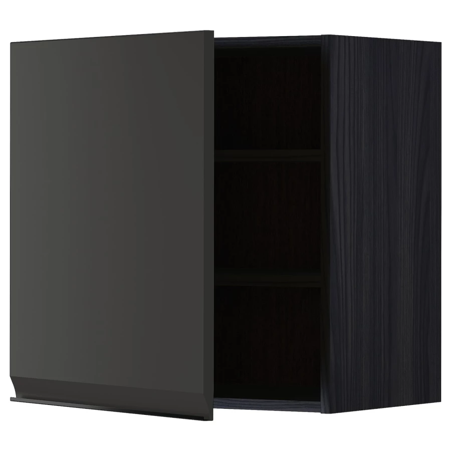 Навесной шкаф с полкой - METOD IKEA/ МЕТОД ИКЕА, 60х60 см, черный (изображение №1)