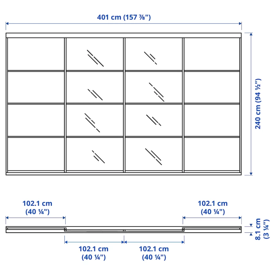 SKYTTA / MEHAMN/AULI Комбинация раздвижных дверей ИКЕА (изображение №3)