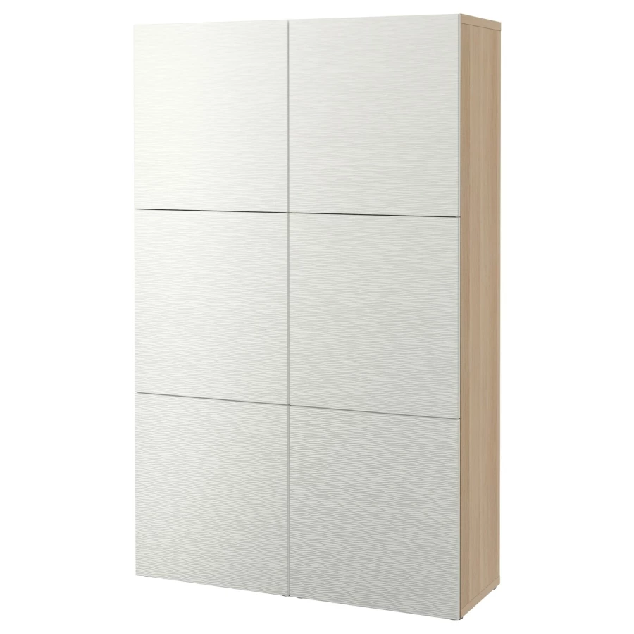 Комбинация для хранения - BESTÅ/ BESTА IKEA/ БЕСТА/БЕСТО ИКЕА, 193х120 см, белый/бежевый (изображение №1)