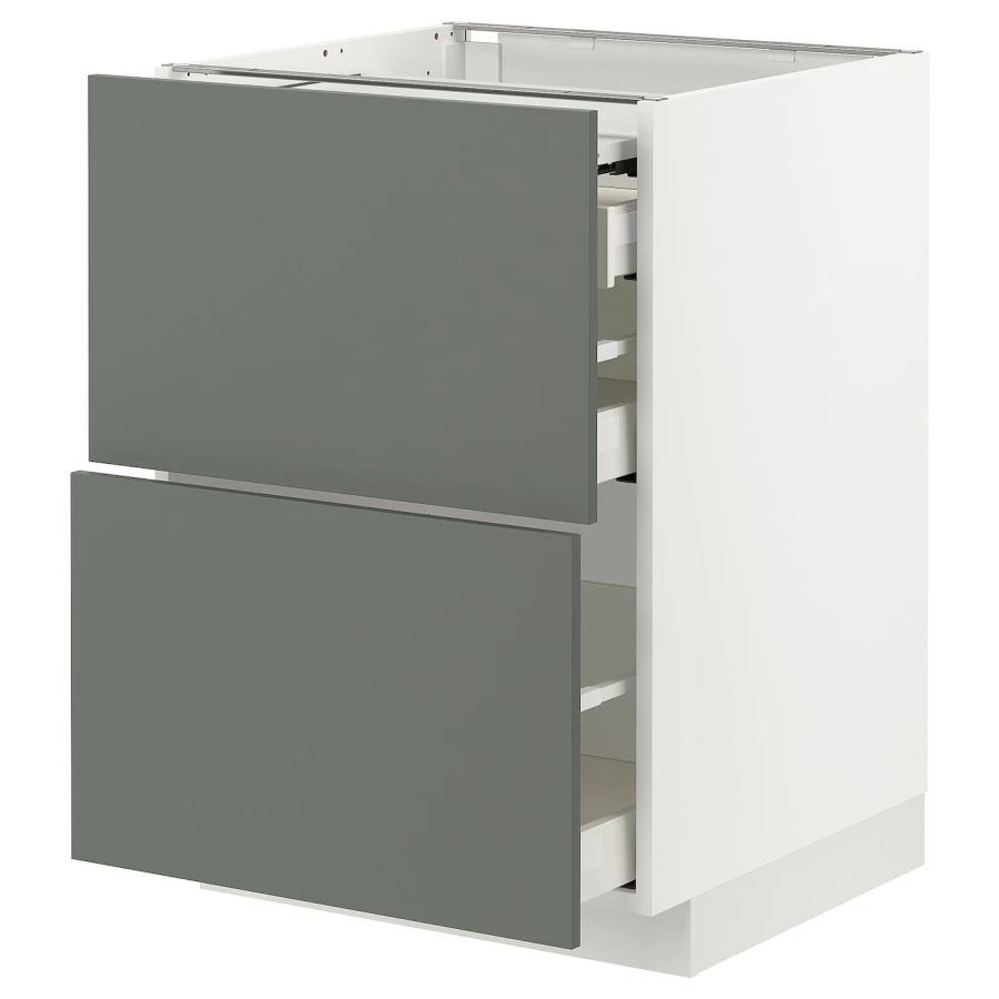 Напольный шкаф - METOD / MAXIMERA IKEA/ МЕТОД/ МАКСИМЕРА ИКЕА,  88х60 см, белый/зеленый (изображение №1)
