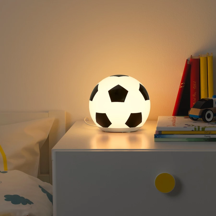 Детская настольная лампа - IKEA ÄNGARNA/ANGARNA/ЭНГАРНА ИКЕА, 18х17 см, черно-белый (изображение №2)
