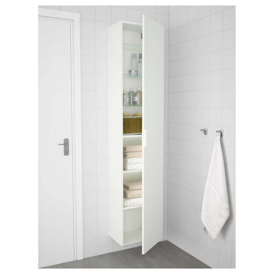 Высокий шкаф - GODMORGON  IKEA/ ГОДМОРГОН ИКЕА 192х40 см, белый (изображение №2)