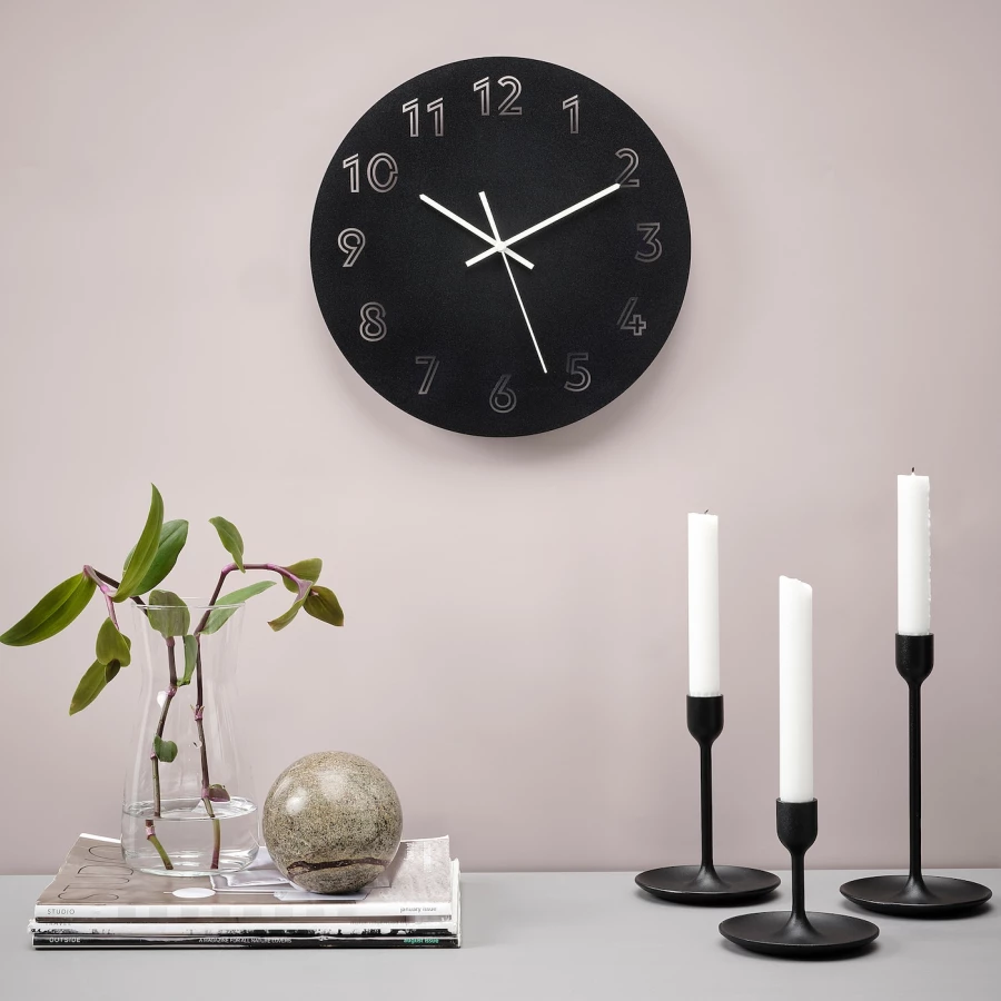 Настенные часы - IKEA TUNNIS/ТУННИС ИКЕА, 30 см, чёрные (изображение №2)