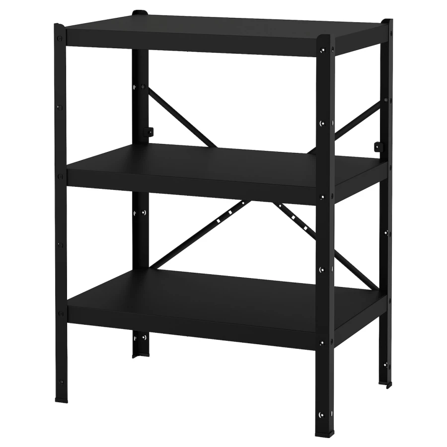 Стеллаж - IKEA BROR/БРУР ИКЕА, 85х55х110 см, черный (изображение №1)