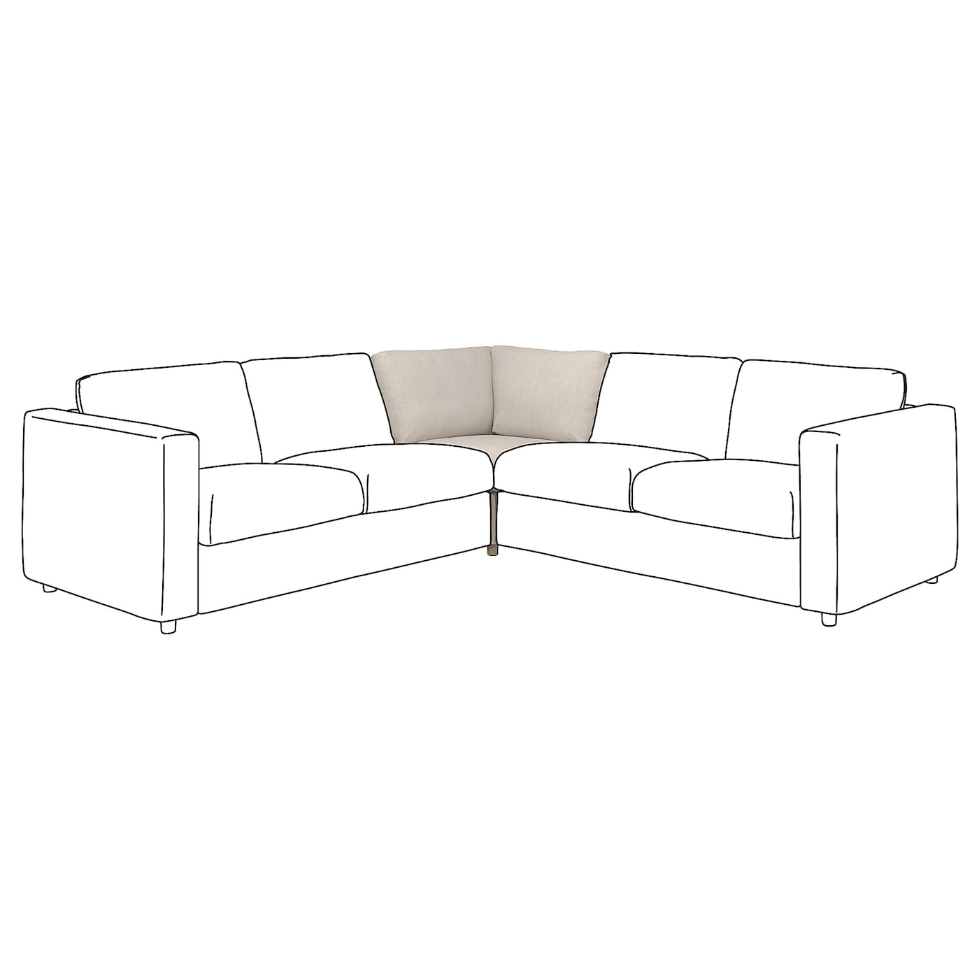 Чехол для угловой секции дивана - IKEA VIMLE/ВИМЛЕ ИКЕА , бежевый