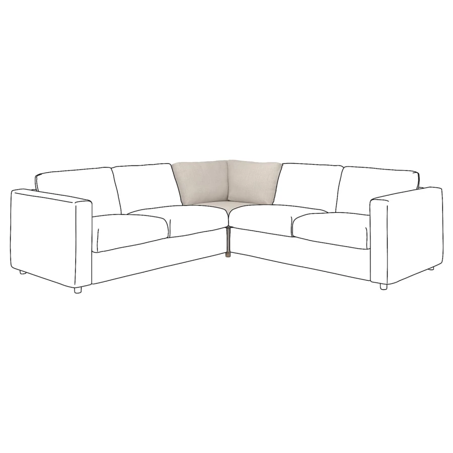 Чехол для угловой секции дивана - IKEA VIMLE/ВИМЛЕ ИКЕА , бежевый (изображение №1)