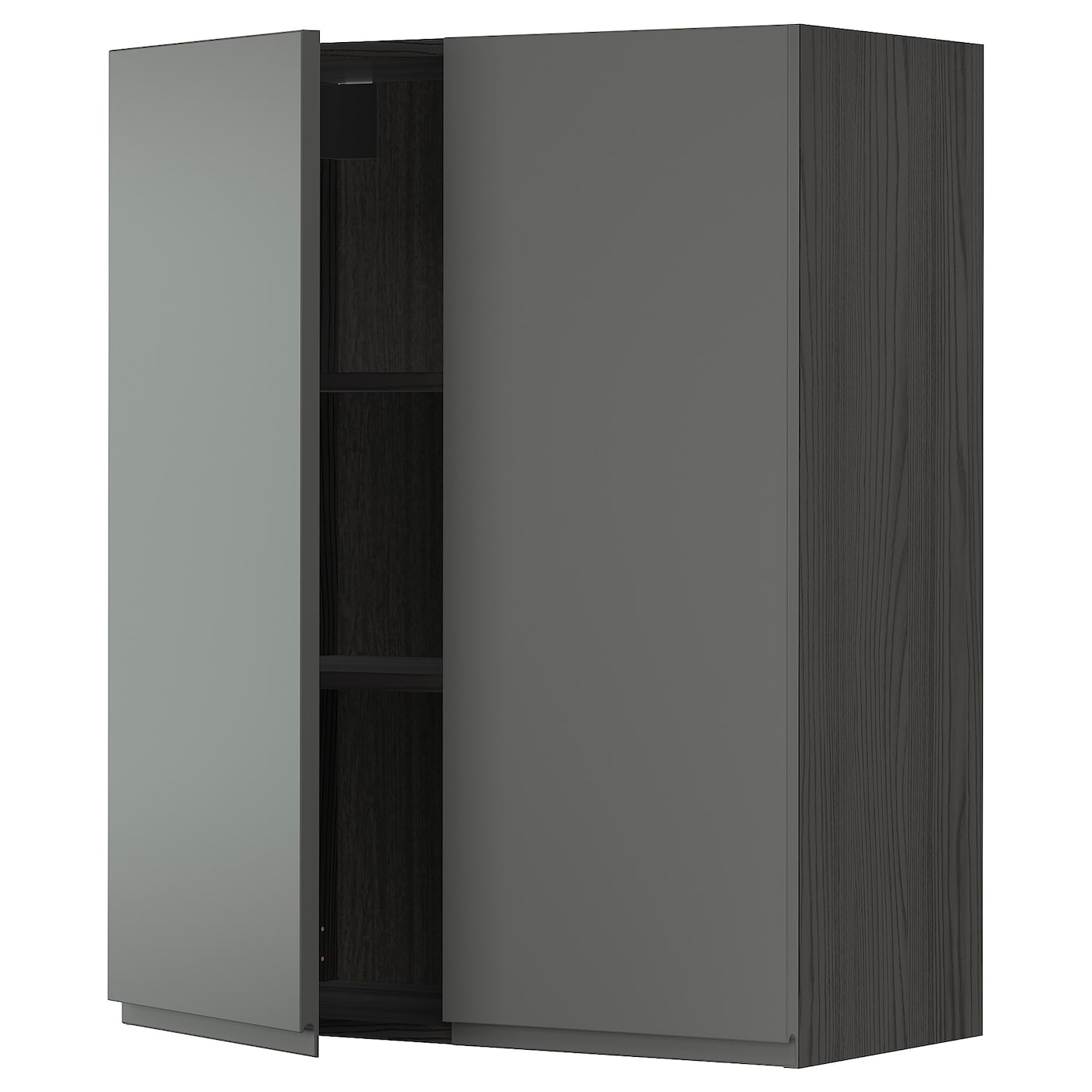 Навесной шкаф с полкой - METOD IKEA/ МЕТОД ИКЕА, 100х80 см,  темно-серый