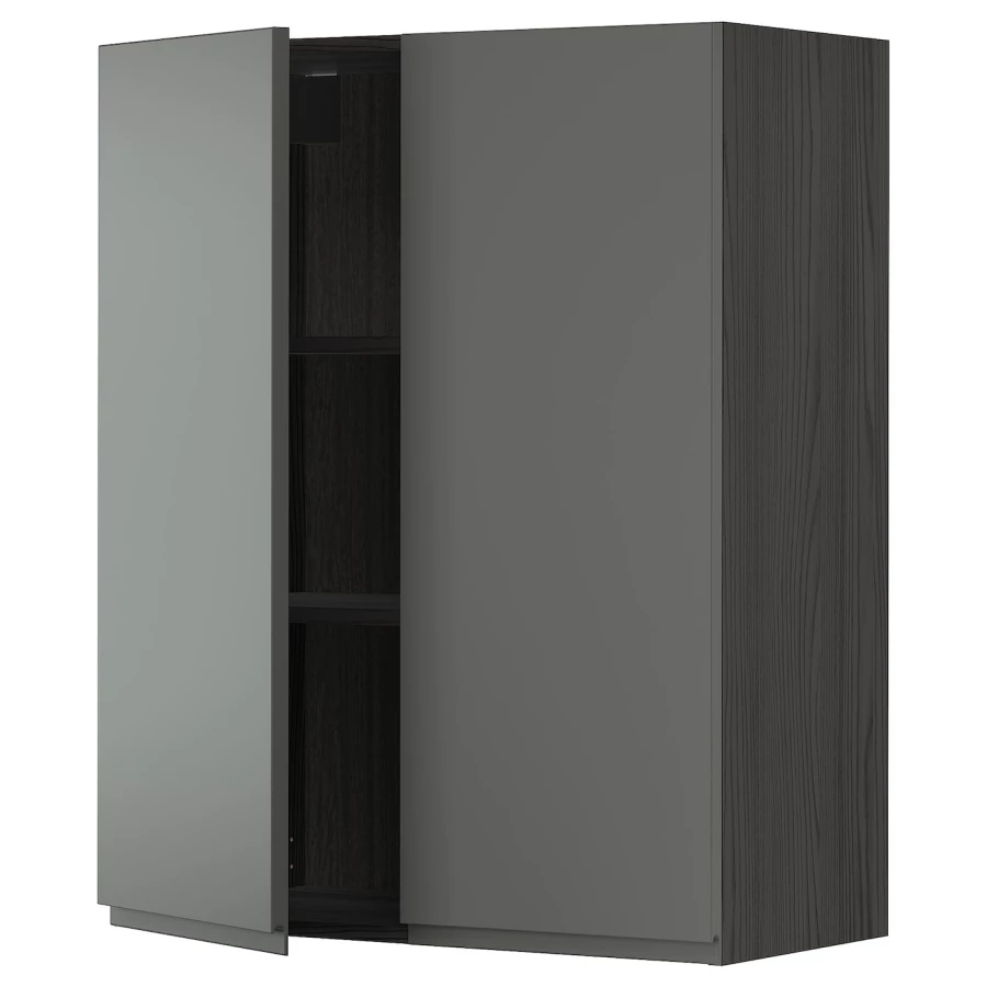 Навесной шкаф с полкой - METOD IKEA/ МЕТОД ИКЕА, 100х80 см,  темно-серый (изображение №1)