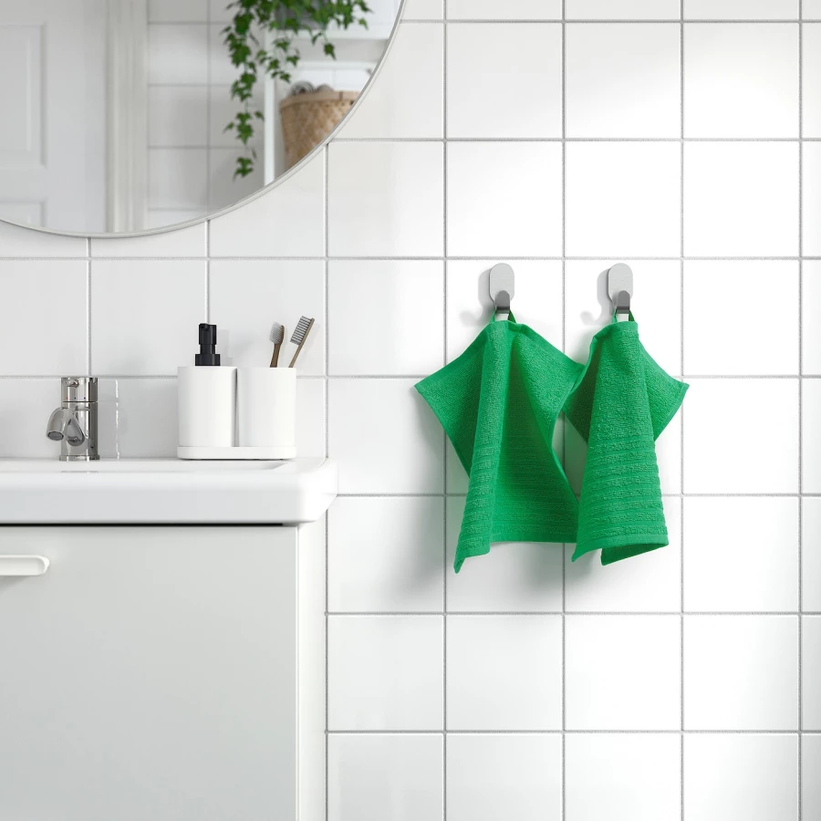 Полотенце- IKEA VÅGSJÖN/VAGSJON, 30х30см ярко-зеленое, ВОГШЁН/ВОГШЕН ИКЕА (изображение №3)