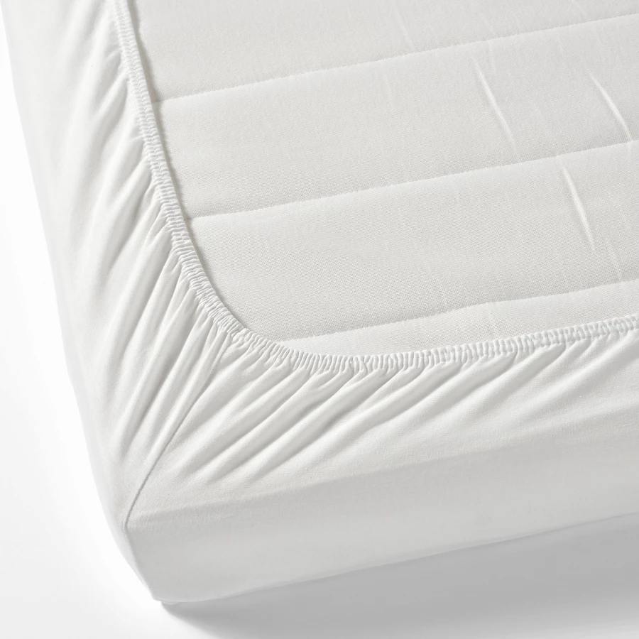 Простыня на резинке  - LEN  IKEA/ ЛЕН ИКЕА, 160х70  см, белый (изображение №2)