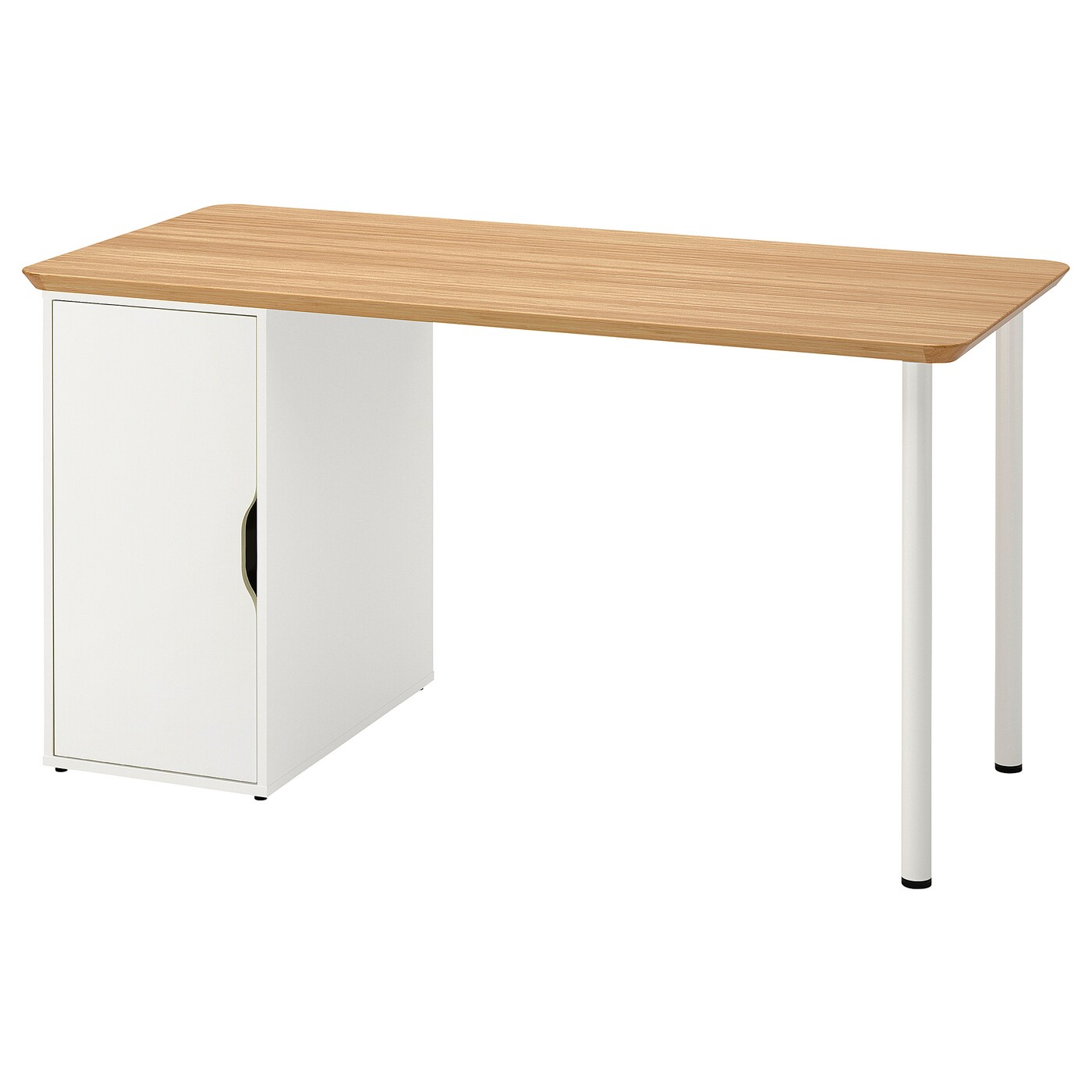 Письменный стол с ящиком - IKEA ANFALLARE/ALEX, 140x65 см, бамбук/белый, АНФАЛЛАРЕ/АЛЕКС ИКЕА