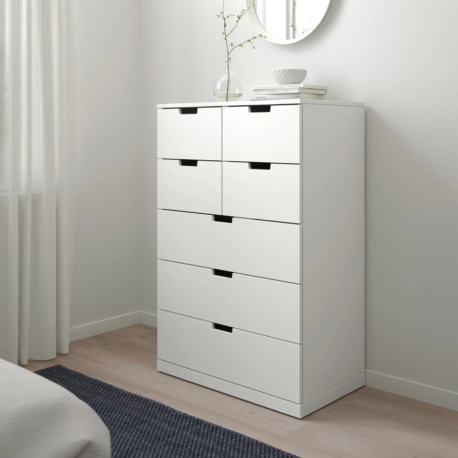 Комод - IKEA NORDLI/НОРДЛИ ИКЕА, 47х122х80 см, белый (изображение №2)