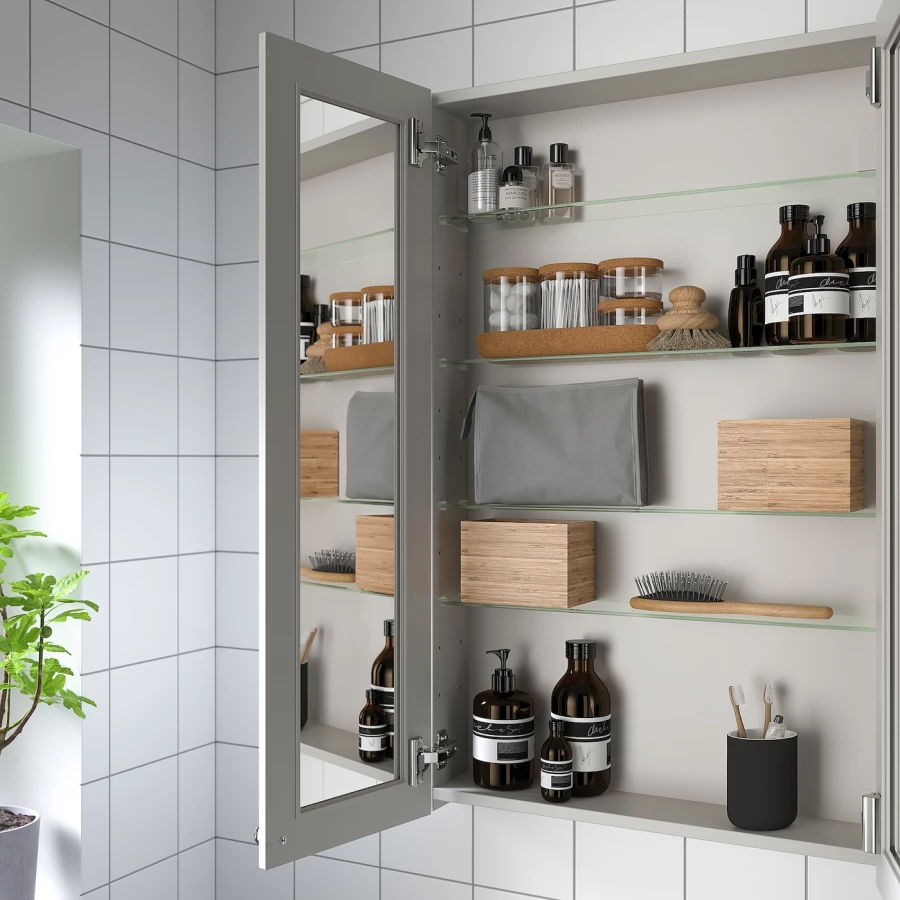Шкафчик с зеркалом - GODMORGON IKEA/  ГОДМОРГОН ИКЕА, 60х96 см, белый (изображение №3)