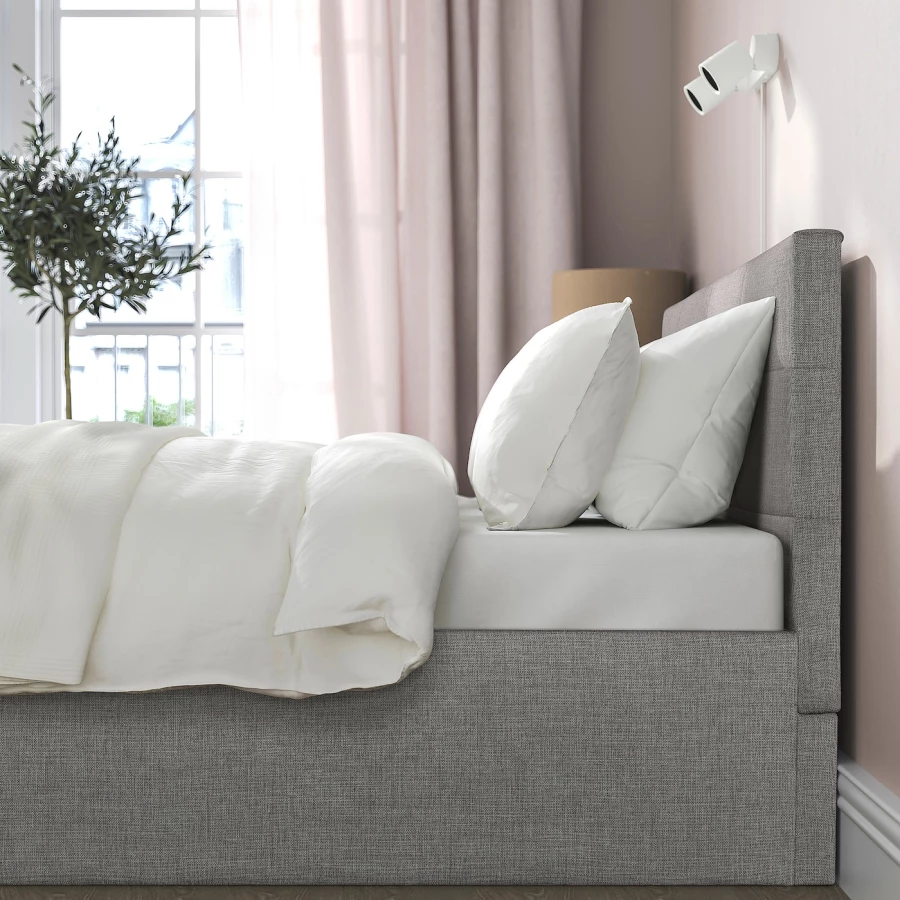 Основание двуспальной кровати - IKEA SKARVLO, 200х140 см, серый, СКАРВЛО ИКЕА (изображение №4)